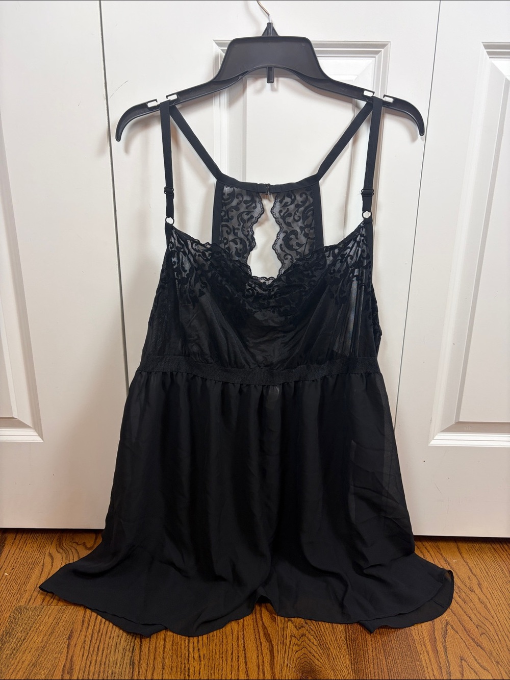 Cacique Black Lace-Back Chemise Size 22/24